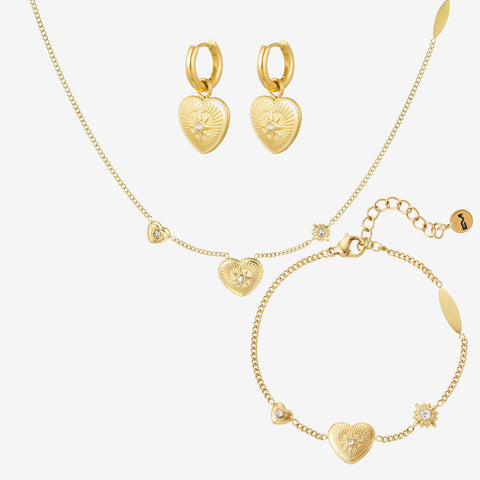 Set cuore con stella e brillante gold - [Emily_Morel]