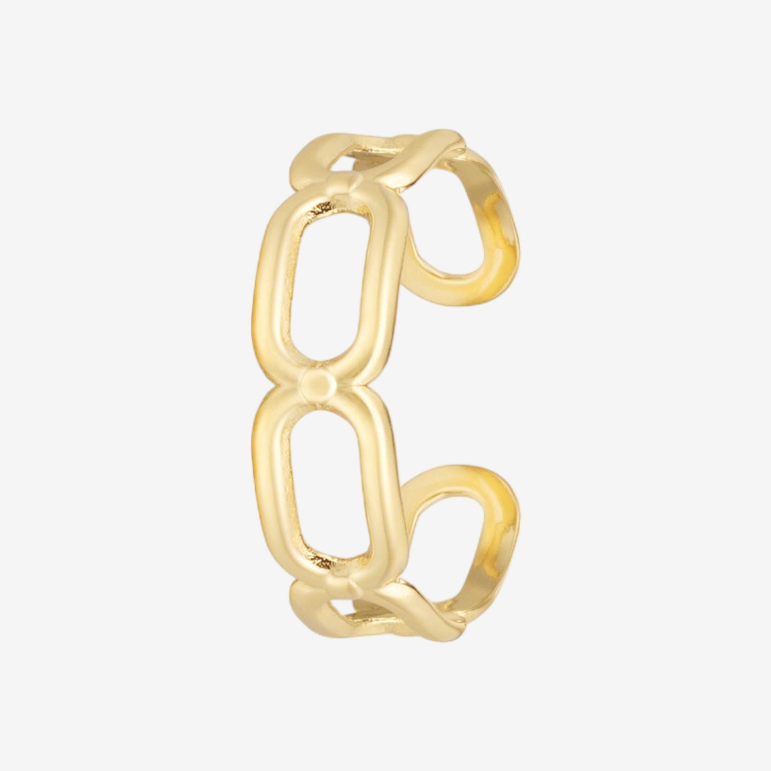 Anello a catena con maglia allungata gold - [Emily_Morel]