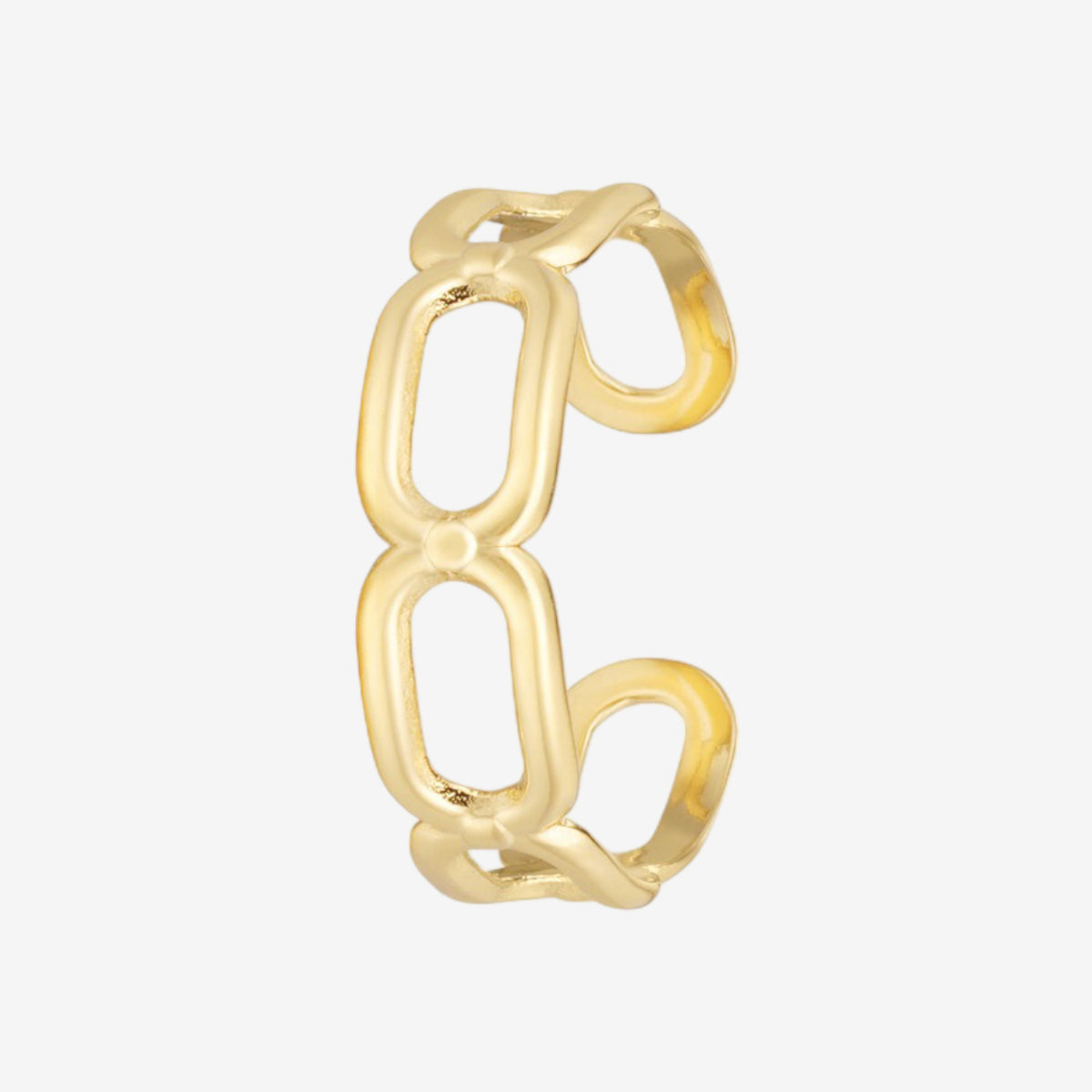 Anello a catena con maglia allungata gold - [Emily_Morel]