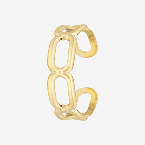 Anello a catena con maglia allungata gold - [Emily_Morel]