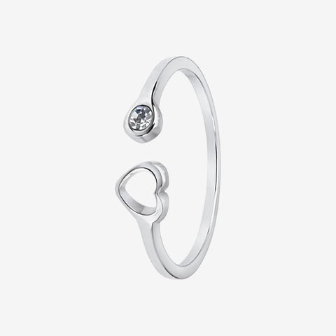 Anello con cuore silver e brillante - [Emily_Morel]