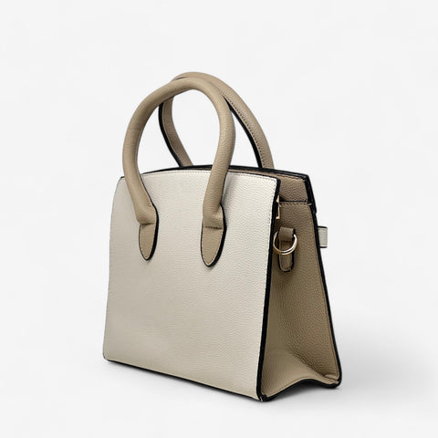 Borsa Ines Beige e Bianca - [Emily_Morel]