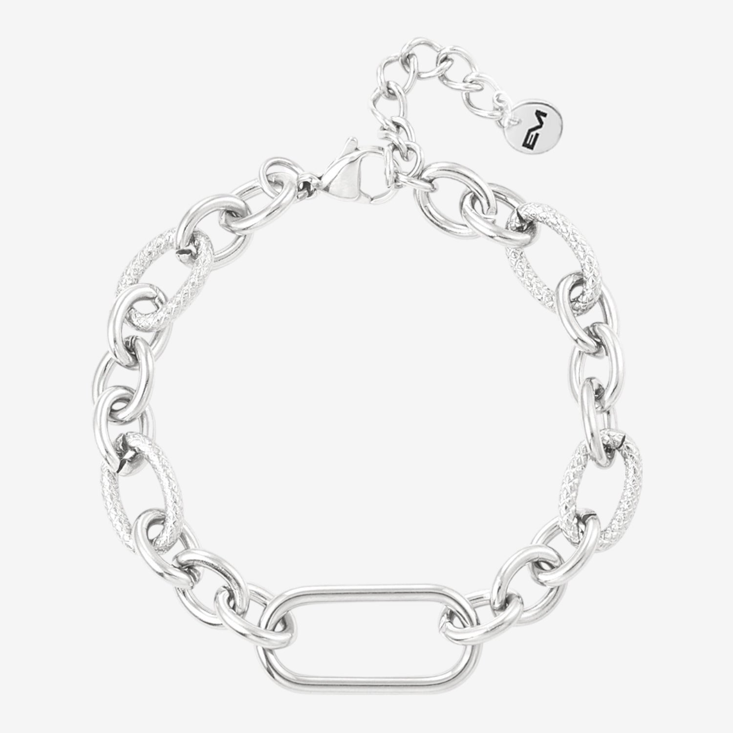 Bracciale a catena con maglia allungata silver - [Emily_Morel]