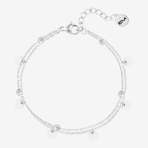 Bracciale con palline e cerchi silver - [Emily_Morel]