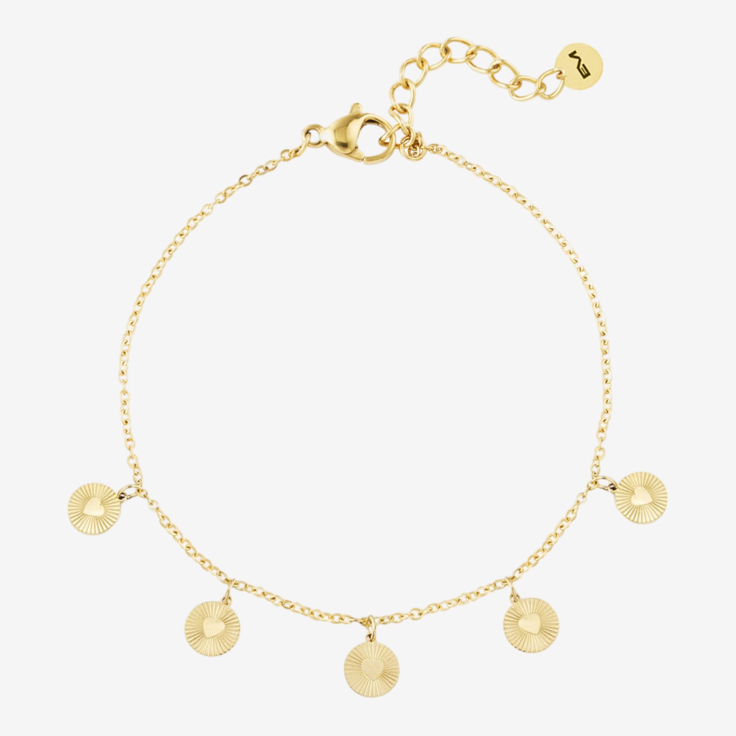 Bracciale con pendenti a cuore gold - [Emily_Morel]