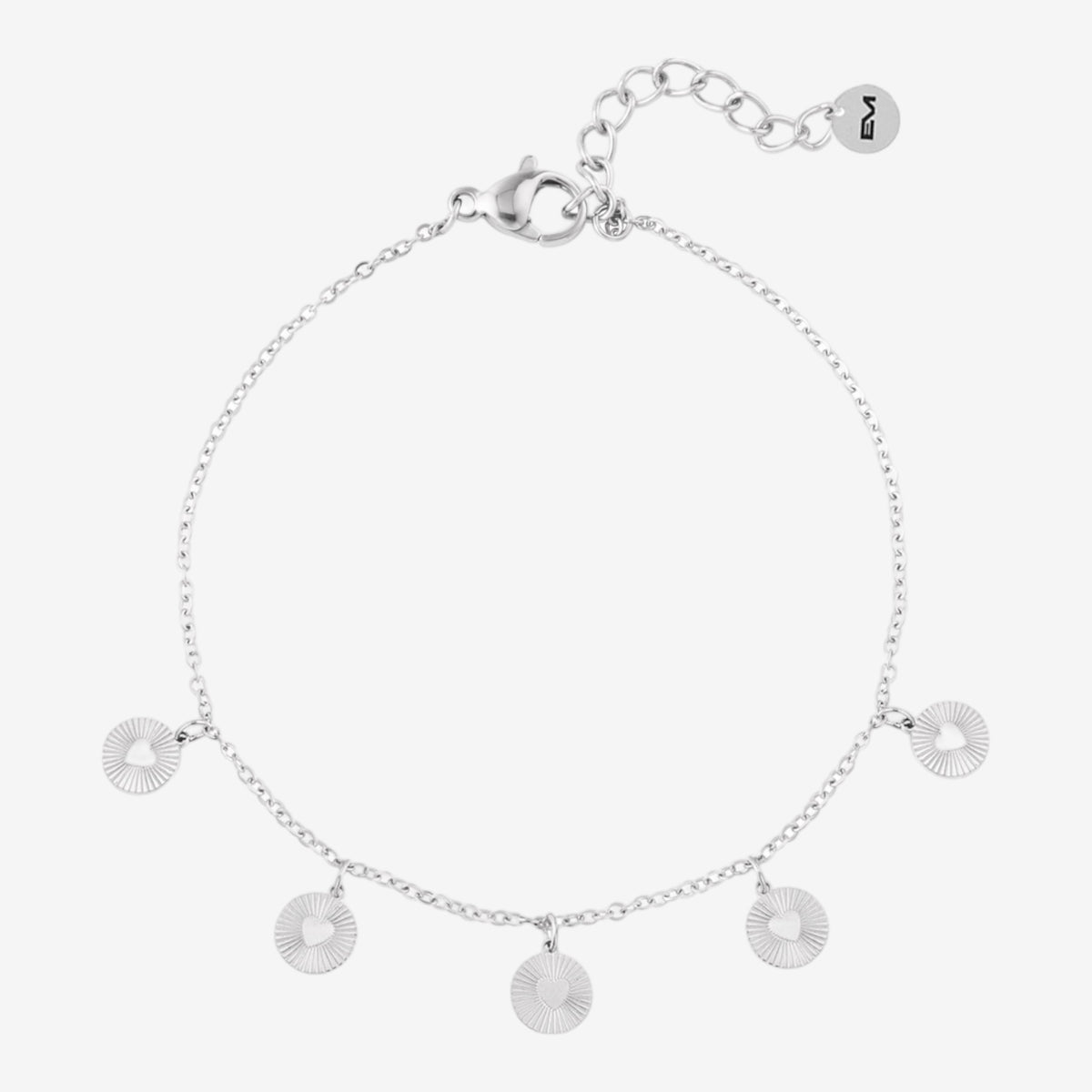 Bracciale con pendenti a cuore silver - [Emily_Morel]