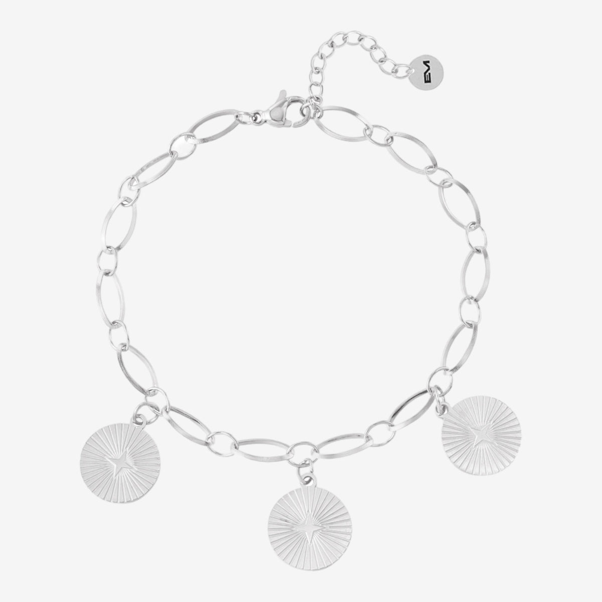 Bracciale con pendenti a stelle silver - [Emily_Morel]