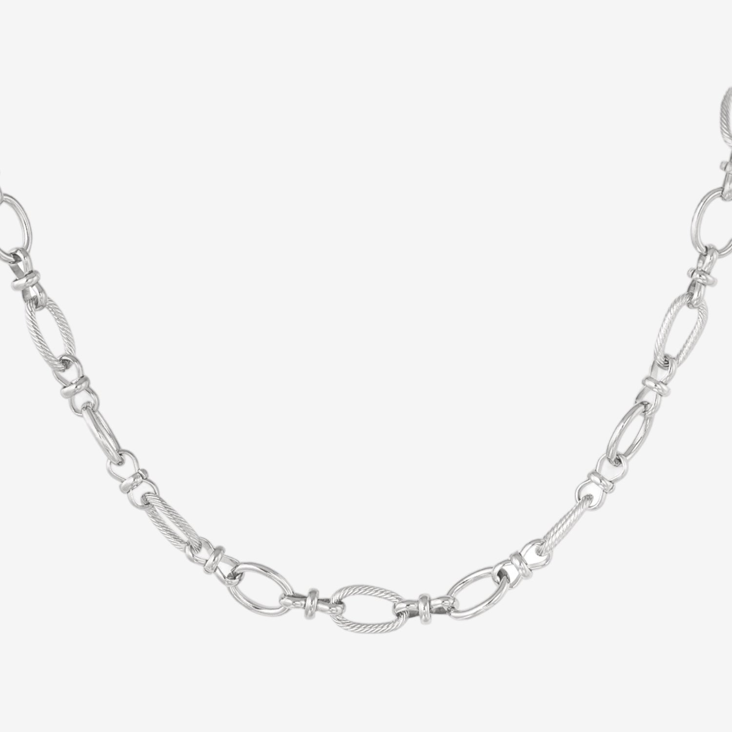 Collana a catena con maglie larghe silver - [Emily_Morel]