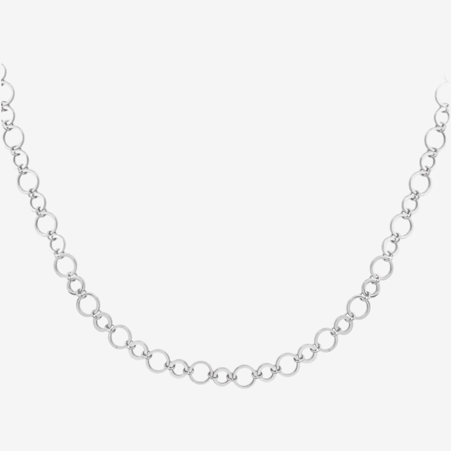 Collana a catena con maglie rotonde silver - [Emily_Morel]