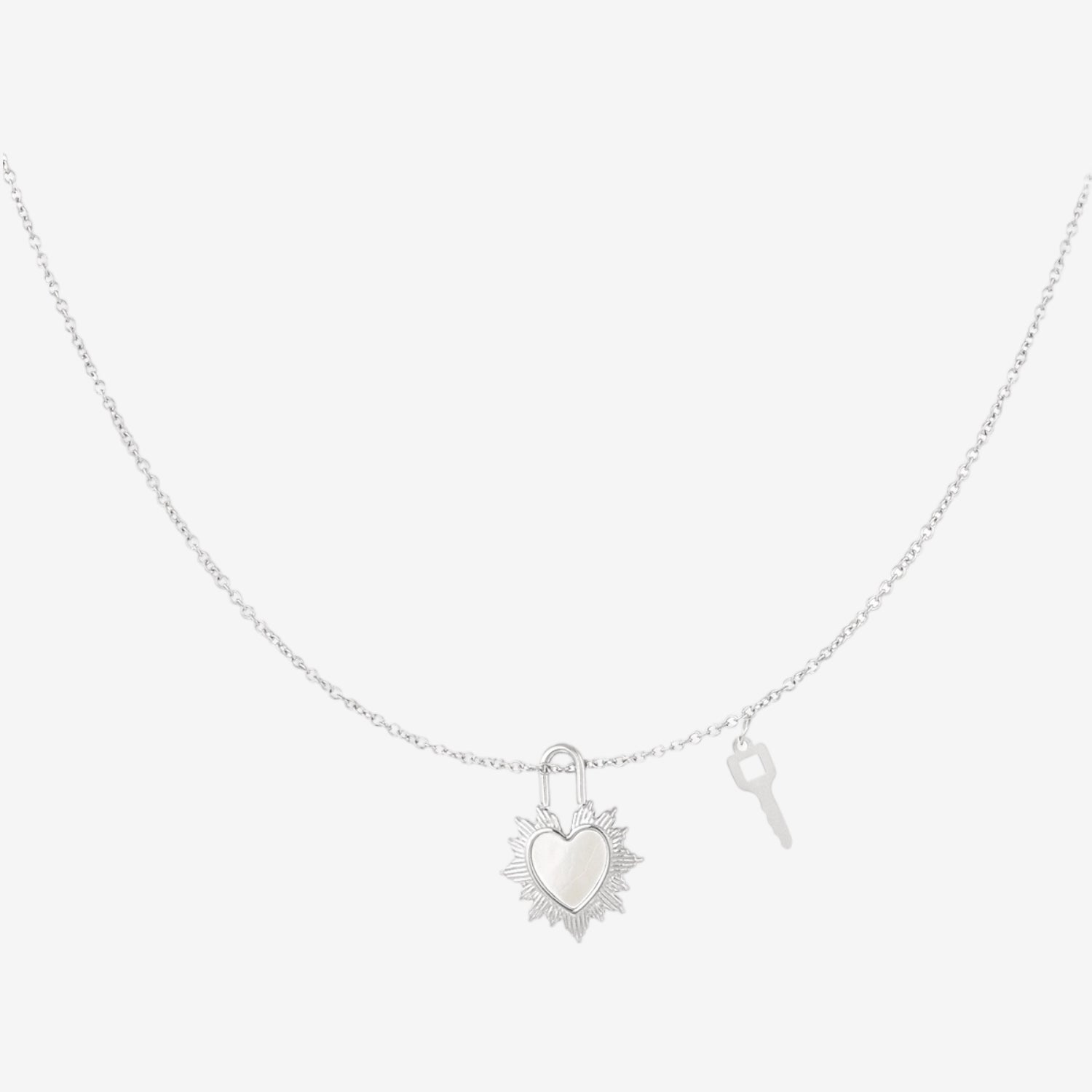 Collana con cuore e chiave silver - [Emily_Morel]