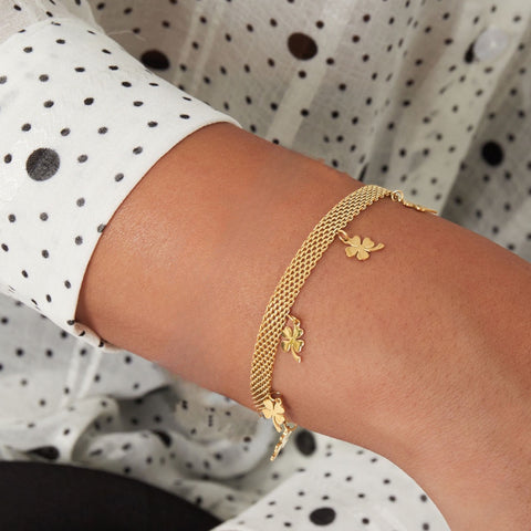 Bracciale con quadrifogli gold - [Emily_Morel]