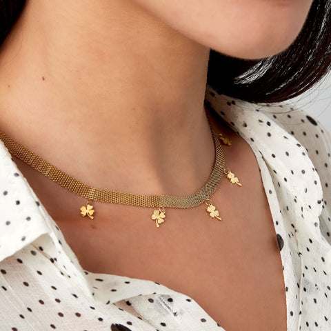 Collana con quadrifogli gold - [Emily_Morel]